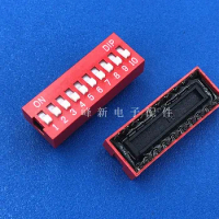 5Pcs DS-10 in-line red 10-bit dial code switch dial key type flat dial coding switch dial 2.54 foot pitch