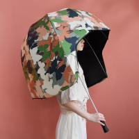 雨傘 遮陽傘 關曉彤同款頭盔帽子雨傘 罩女款成人超大號防曬防紫外線遮陽長柄傘 全館免運