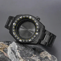 Black Watch Case Steel Band Bracelet PROSPEX SNR025 Fit Seiko NH35 NH36 4R 6R Japan Automatic Movement Sapphire Glass 200M