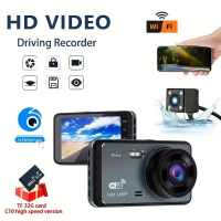 Kamera Dash HD, 4 inci, 1080P, Rakaman Dwi Depan dan Belakang, Sokongan WIFI, Sarung Logam Automotiv
