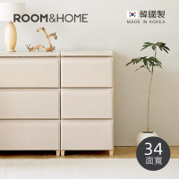 【韓國ROOM&amp;HOME】韓國製34面寬三層抽屜收納櫃-木質天板-DIY-多色可選(抽屜櫃/收納櫃/儲物櫃)