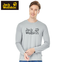 【Jack wolfskin 飛狼】男 竹碳溫控 圓領長袖排汗衣 T𬷈(淺灰)