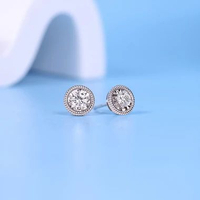 Anting Giwang Berlian Eropa Model Solitaire Milgrain Setting - JB Berlian