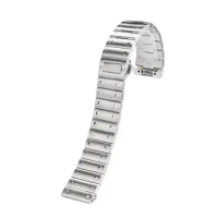 PCAVO 316L Solid Stainless Steel Strap Adapted,For Cartier Santos watchband Santos100 Santos butterfly buckle bracelet 21mm
