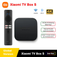 Global Version Original Xiaomi Mi TV Box 2nd Gen 4K Ultra HD 2G 8G WiFi BT5.2 Google TV Cast Netflix Smart TV Box S Media Player