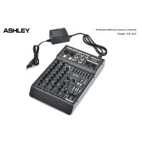 MIXER ASHLEY MF402 4 Channel Mixer, 2 Mono Mic Line Stereo LR 4 Band EQ Tone (high mid Mid Sweept.lo