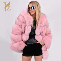 YZ.FURTURE Real Fox Fur Coat Winter Fur Jacket Outerwear Real Jacket Natural Fox Fur Coats for Women Thicken Warm Women Fur Coat