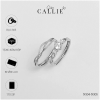 N304-N305 - Nhẫn bạc đôi Callie Silver free size