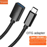 OTG adapter Type-C data cable braided 3.2TYPE C public to USB female extension cable OTG data