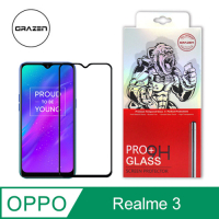【格森GRAZEN】OPPO REALME 3 / REALME 3 PRO 滿版(黑)鋼化玻璃