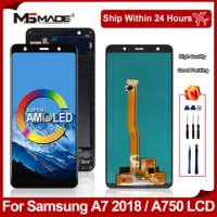 Super AMOLED For Samsung Galaxy A7 2018 LCD A750 A750F A750FN A750G A750C A750GN Display Touch Screen Digitizer Replace Parts
