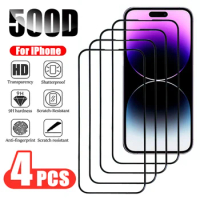 4Pcs Tempered Glass for IPhone 14 13 12 11 Pro Max Screen Protector for IPhone 12Mini 13Mini 15 Plus SE X XS XR 14Pro Glass Film