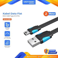 Vention Kabel Data Flat Mini USB Type B 5 Pin Cable Hardisk / Kamera / Printer / Audio 2 Meter - VAS