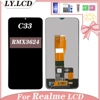 LCD untuk Realme C33, LCD RMX3624, Pemasangan Pemetaan Skrin Sentuh, Penggantian LCD, Asal, Dengan A
