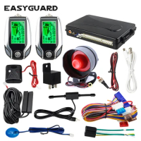 EASYGUARD 2 Way pke Car Alarm System LCD Pager Display auto lock unlock security vibration alarm shock sensor security universal