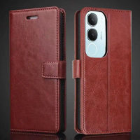Sarung Dompet Folio Kulit Premium, Untuk Vivo Y19S dan V2419, Sarung Kalis Kejutan, dengan Pemegang