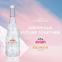 【evian依雲】2023 evian x BALMAIN 限量紀念瓶(750ml /玻璃單瓶)