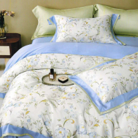 【AGAPE 亞加．貝】頂級60支《歐奇爾》100%純天絲 雙人特大6x7尺 鋪棉兩用被床罩八件組(專櫃100%天絲製)