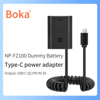 NP-FZ100 Dummy Battery for SONY FX30 A7M3 A7M4 A7R3 A7R4 A7R5 A7C α6600A7RM3 A7S3 A9M2 A9 A9R A9S A6600 USB Type-C Power Adapter