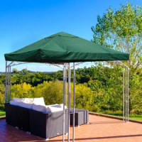 3x3m Gazebo Replacement Canopy 2 Tier Replacement Canopy Top Cover Grill Gazebo Roof Waterproof UV Proof Gazebo Canopy