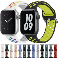 Silicone Strap For Apple Watch Band 45mm 41mm 49mm 44mm 40mm 42mm 38mm 44 45mm Sport Bracelet iWatch Series Ultra 8 7 6 5 4 SE 3