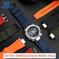 Rubber Watchband For G-SHOCK Casio GST-B400 Series Steel Heart GST-B400BD Watch Band Waterproof Silicone Sports Strap Bracelet