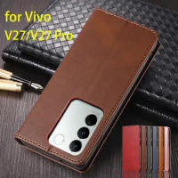 Magnetic Attraction Cover Leather Case for Vivo V27 / Vivo V27 Pro Flip Case Card Holder Holster Wallet Case Capa Fundas Coque
