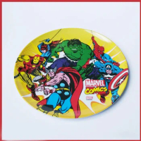 20cm Hulk Iron Man Captain America Thor Captain Marvel Spider Man Action Figure Toys Melamine Plate Dishes Gift For Kids Boys