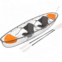 Canoe Transparent 2 Persons Pc Crystal Glass Canoe Kayak and Fishing Wooden Case Clear 6mm Canoa LLDPE Lakes &amp; Rivers 3.1 - 4m