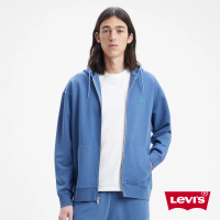 【LEVIS 官方旗艦】男款 連帽外套 / 精工刺繡Logo 靛藍 熱賣單品 A1970-0001