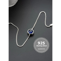 NEREZE 925 Sterling Silver Rhodium Plated Minimal Evil Eye Bracelet สร้อยข้อมือ Evil Eye เงินแท้ 925