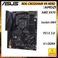AM4 Motherboard ASUS ROG CROSSHAIR VII HERO DDR4 Ryzen 9 3900 5900 Cpus AMD X470 DDR4 64GB PCI-E 3.0 M.2 USB3.1 ATX Motherboard