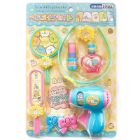 【小禮堂】角落生物 吹風機玩具組 首飾玩具 梳妝玩具 扮家家酒 《藍黃 排坐》