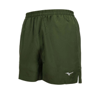 MIZUNO 男路跑三分短褲-慢跑 訓練 美津濃 J2TBYA5138 軍綠白