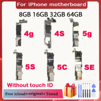 With IOS System for iphone 4 4S 5 5C 5S SE Motherboard with Clean iCloud,Original unlocked for iphone 4S Mainboard 8GB/16GB/32GB