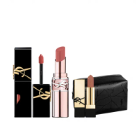 【YSL】官方直營 情挑奢華唇膏2入組(潤唇膏新品+奢華印記鎖心光唇釉)