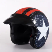 Jet Helmet Motorcycle Open Face Helmet Retro Personalized Motorbike Vintage Helmet Capacete Moto Vespa Helmet Dot Approved