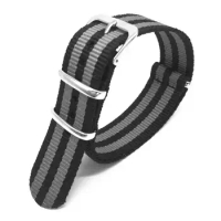 20mm 22mm Strap Watch Band Men Silver Pin Buckle Canvas Watch Strap