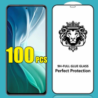 100pcs 9H Full Glue Cover Tempered Glass Screen Protector Film For Samsung Galaxy A21S A01 A11 A21 A31 A41 A51 A61 A71 A81 A91