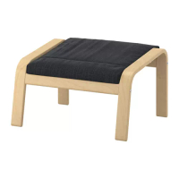 POÄNG 椅凳, 實木貼皮, 樺木/hillared 碳黑色