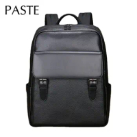 2023 Retro Leather Men's Backpack Top Layer Leather Large Capacity 16 Inch Computer Backpack Leisure Cowskin Travel Men Bag