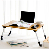 【JOSIC】高級楠竹木床上懶人折疊桌/電腦桌(大款56x35CM)