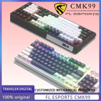 FL ESPORTS CMK99 Mechanical Keyboard RGB 3-mode Wireless Hot-Swap Ergonomics USB Bluetooth TTC Switch Game Keyboard Win Mac PC