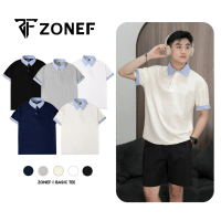 Giao hàng nhanh  Áo Polo Ngắn Tay Phối Sơ Mi ZONEF STUDIO Kẻ Sọc Xanh Cổ Bẻ Nam Nữ Unisex Vải Cotton