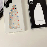 Cartoon Ghost Transparent Case for Samsung Galaxy S20 S21 S22 S23 Ultra S20+ S21+ S22+ S23 Plus Cover Protective Shell