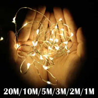 1m/2m/3m/10m Copper Wire Battery Box Garland LED Wedding Decoration for Home Decoration Fairy for Party Decoration String Light
