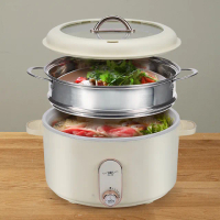 【MOLIJIA 魔力家】3L-M25 多功能美食料理不沾快煮電火電湯鍋+M2209不鏽鋼蒸籠(BY011025/SY011022-09)