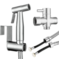 Household Stainless Steel Pressurized Toilet Spray, Handheld Showerheads Bidet Spray Gun Washer