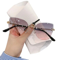 Frameless Cut Edge Sunglasses Anti-Seawater Larg Sunglasses for Houseboat Driving Running Fishing