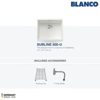 Kitchen Sink Bak Cuci Piring Granit 1 Lubang BLANCO Silgranit SUBLINE 500-U - Pemasangan Undermount
